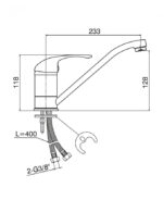 Baterija za sudoperu MINOTTI STANDARD sa 2 cevi - Slika 2