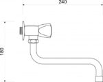 Baterija za lavabo MINOTTI zidna S lula 200 - Slika 2