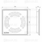 Rešetka Vir sa inox okvirom 15X15 - Slika 2